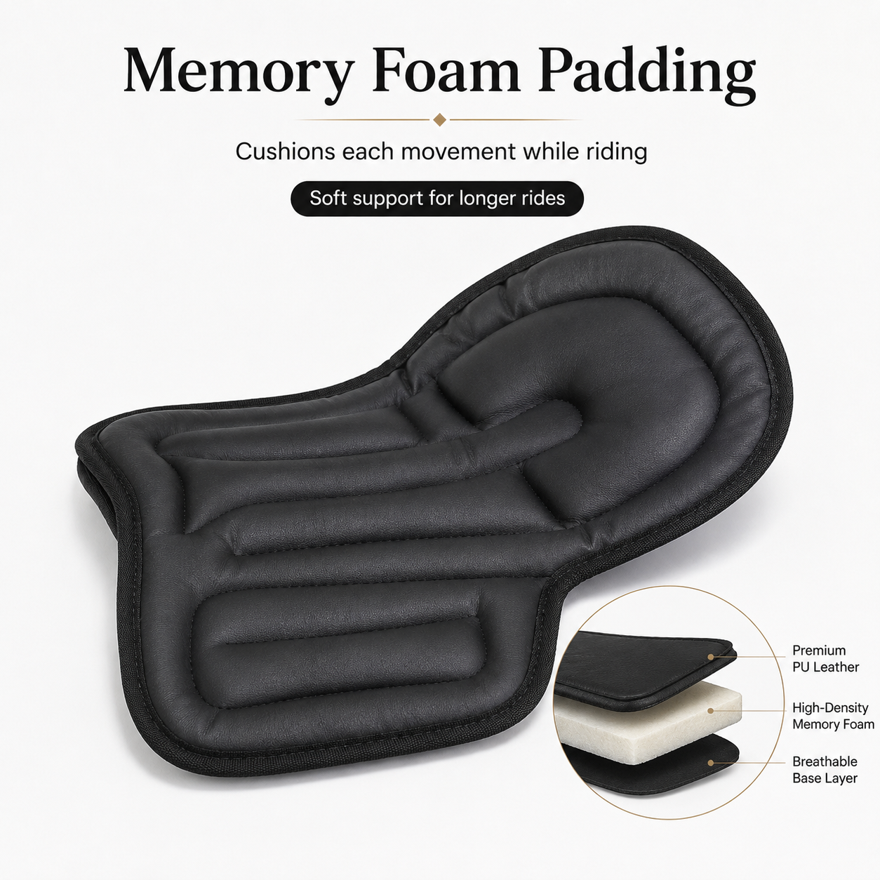 Quachton™ Soft PU Western Saddle Pad