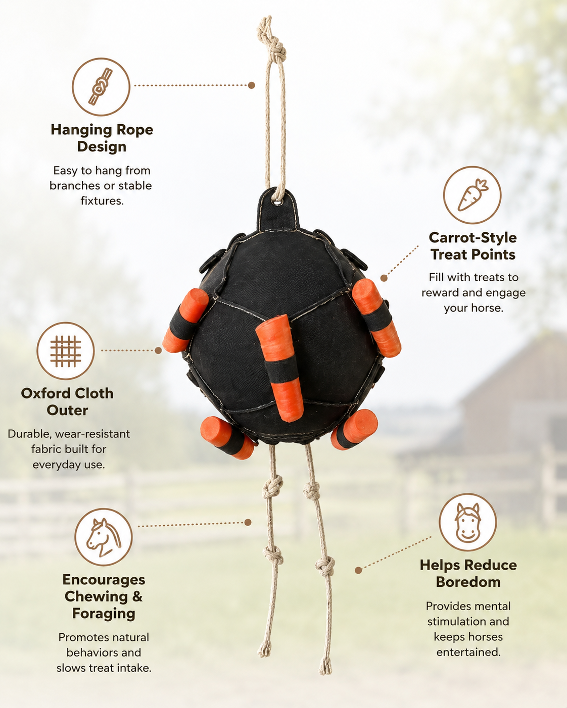 Quachton™ Hanging Carrot Slow-Feeder Treat Ball