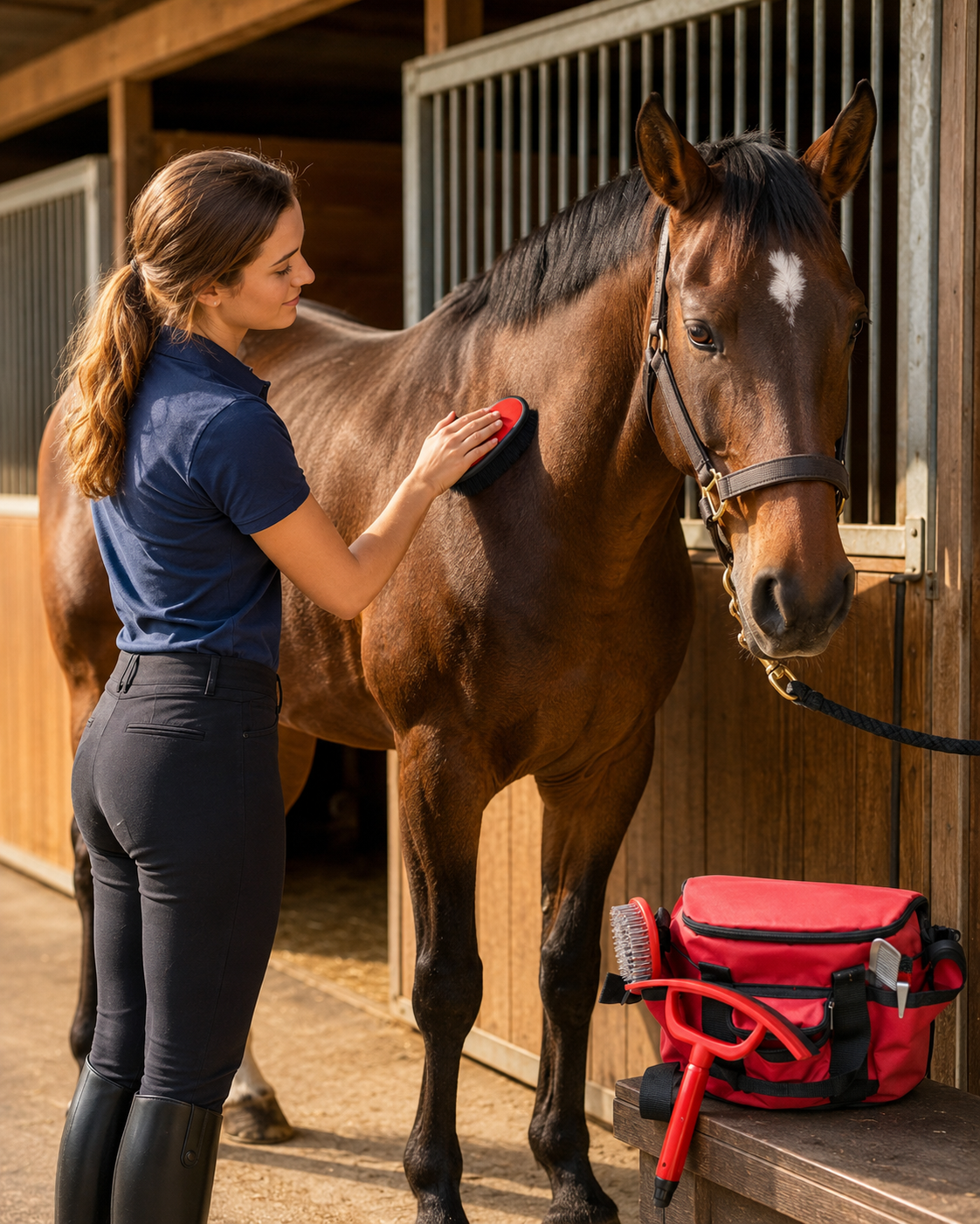 Quachton™ 9-Piece Horse Grooming Kit with Carry Tote