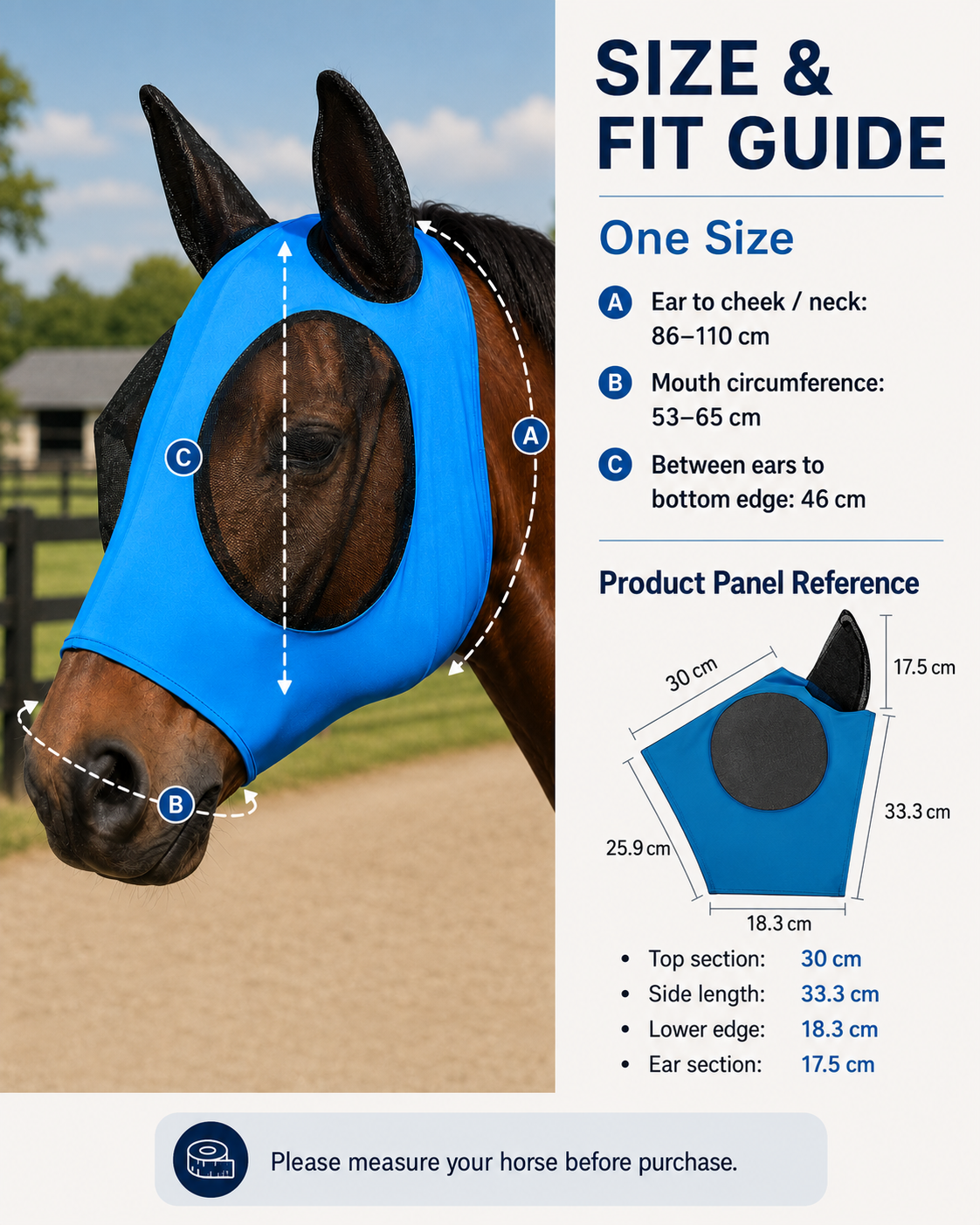 Quachton™ Breathable Fly Mask with UV Protection