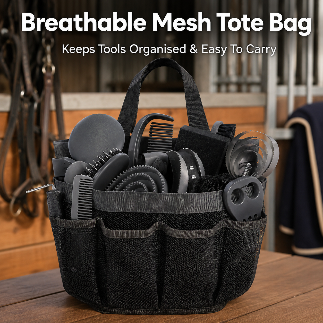 Quachton™ 11-Piece Complete Horse Grooming Kit with Tote Bag