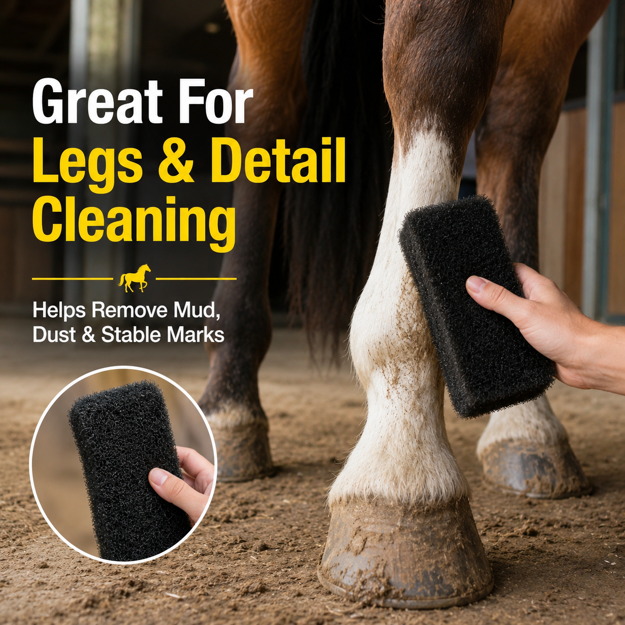 Quachton™ Professional Horse Grooming Brush & Sponge Set