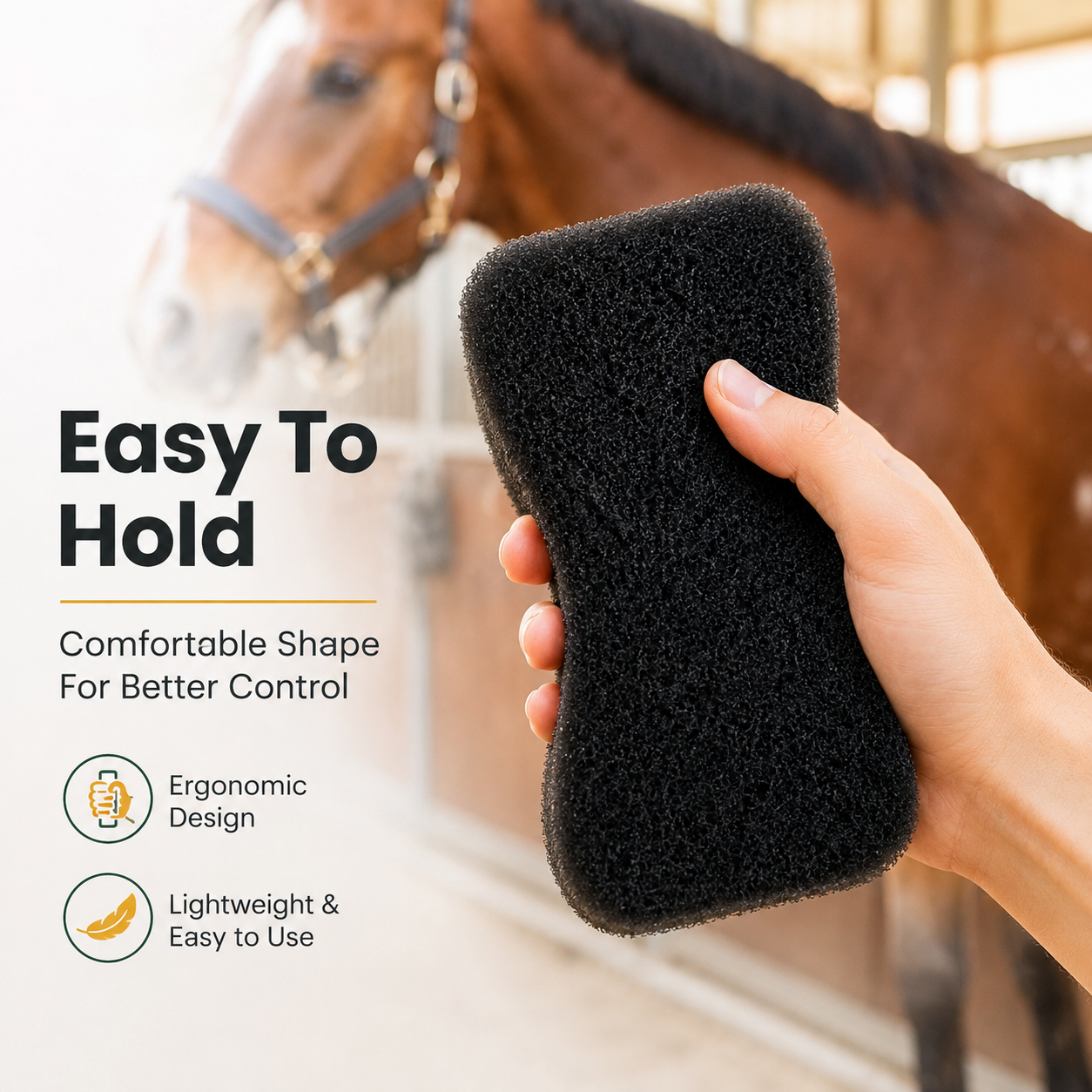 Quachton™ Professional Horse Grooming Brush & Sponge Set