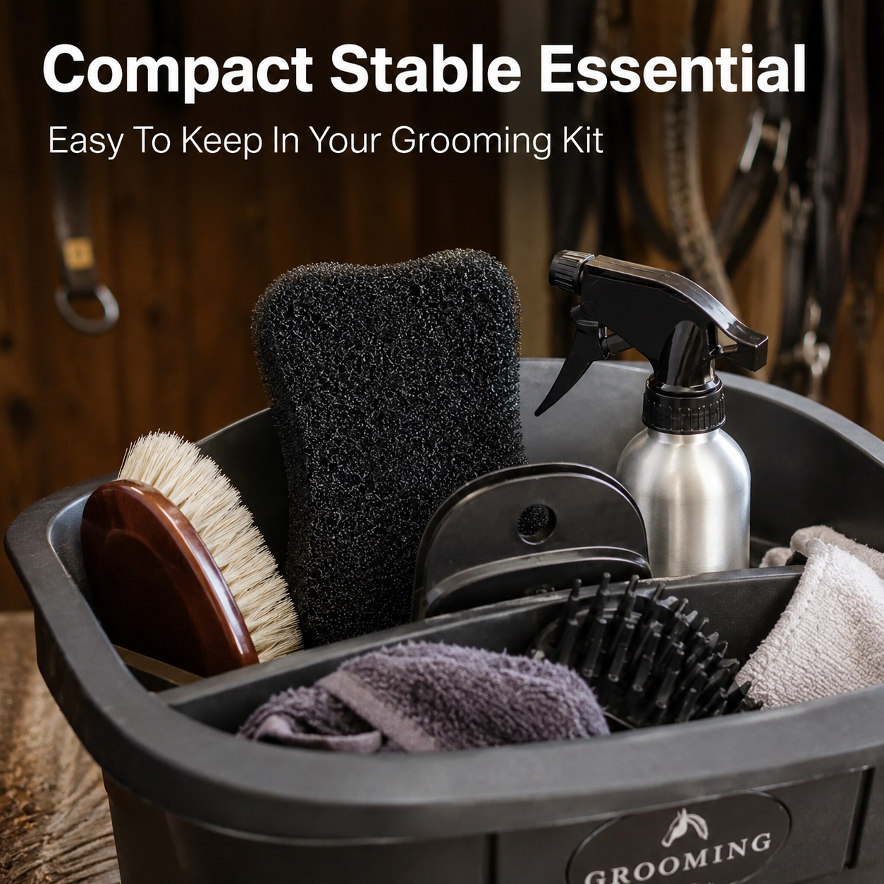 Quachton™ Professional Horse Grooming Brush & Sponge Set