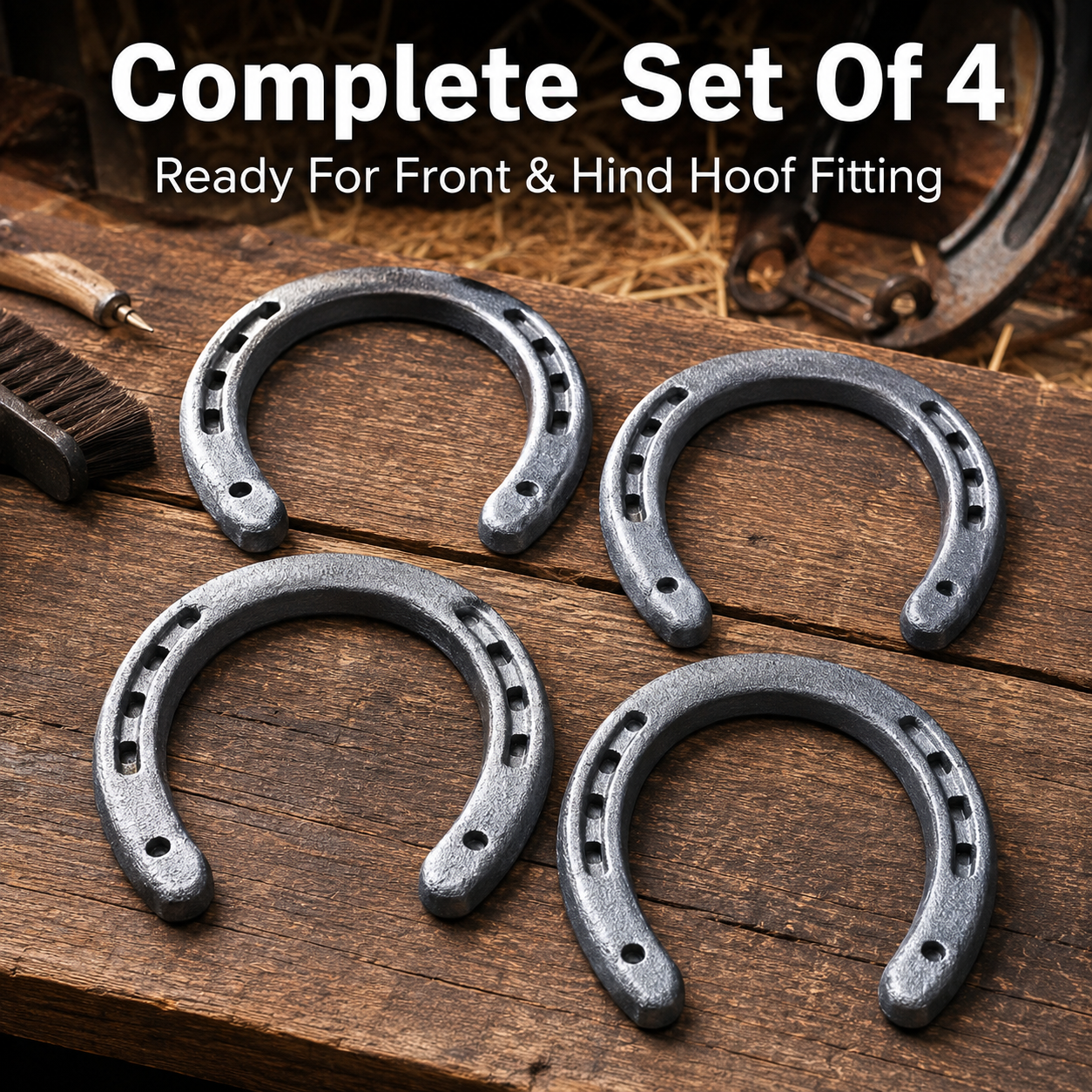 Quachton™ Cast Iron Horseshoes (Set of 4)