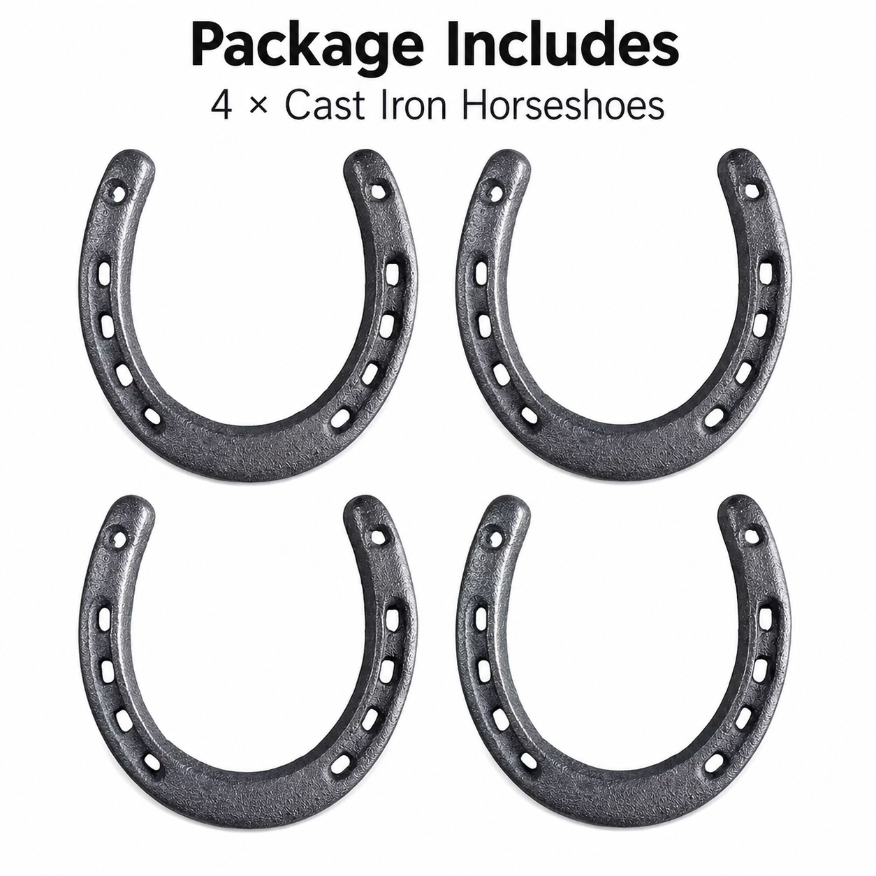 Quachton™ Cast Iron Horseshoes (Set of 4)