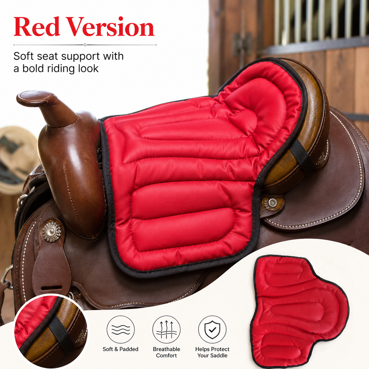 Quachton™ Soft PU Western Saddle Pad
